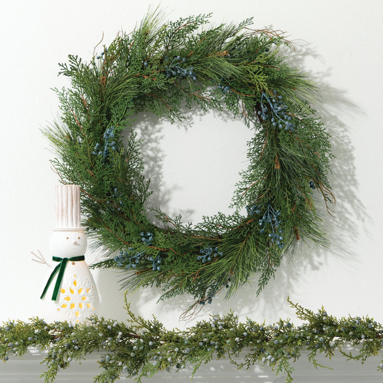 22" Artificial Juniper Wreath & Reviews Joss & Main